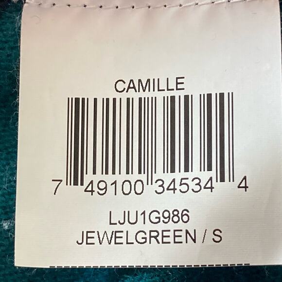 BCBGMaxAzria Jewel Green Camille Cropped Sweater Small Wool Cashmere Blend - Picture 7 of 7